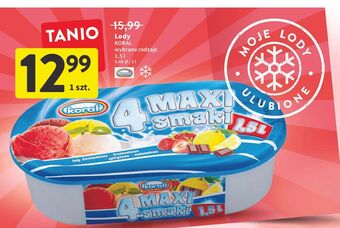 Intermarche Lody śmietankowo-cytrynowo-truskawkowo-czekoladowe Koral 4 Maxi Smaki oferta