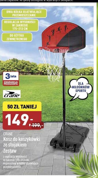 ALDI Kosz do koszykówki ze stojakiem Crane oferta