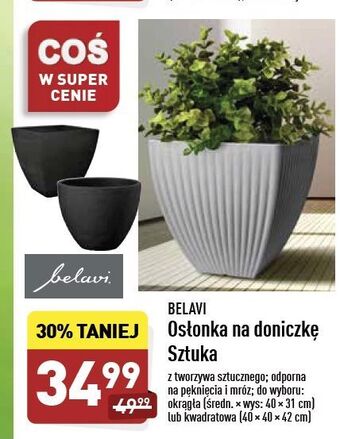ALDI Osłonka na doniczkę okrągła 40 x 31 cm Belavi oferta