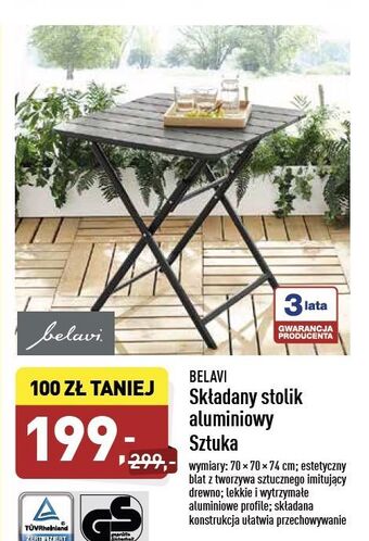 ALDI Stół składany 70 x 74 cm Belavi oferta