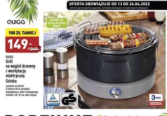 ALDI Grill na węgiel drzewny z wentylacją elektryczną Quigg oferta
