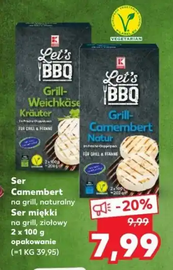 Kaufland Ser Camember na grill, Ser miękki na grill 2x100g oferta