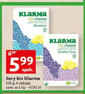 Auchan Ser cheddar bio 1 SZT 125 G oferta