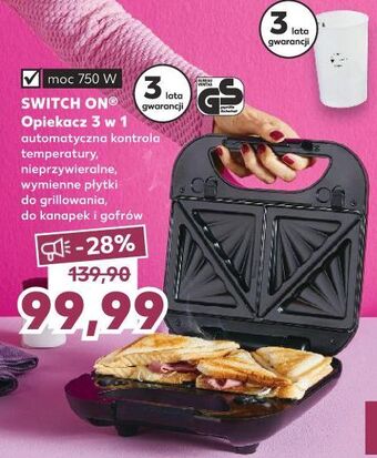 Kaufland Opiekacz do kanapek 3 w 1 750 Switch On oferta