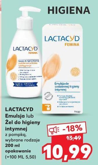 Kaufland Emulsja do higieny intymnej z pompką Lactacyd Femina oferta