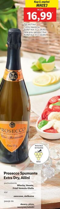 Lidl Wino Allini Prosecco Spumante Extra Dry oferta