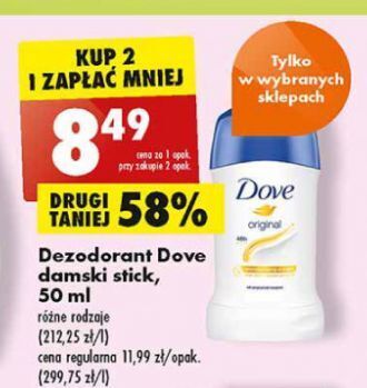 Biedronka Dezodorant Dove Original oferta
