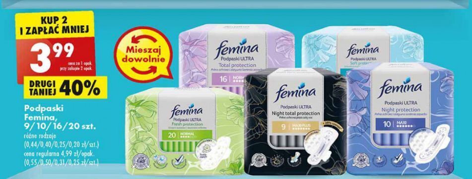 Promocja Podpaski fresh Femina Ultra w Biedronka