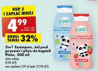 Biedronka Szampon żel i płyn do kąpieli sensitive Pinio oferta