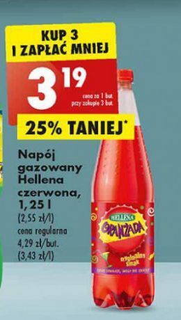 Biedronka Oranżada czerwona Hellena oferta