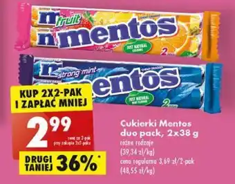 Biedronka Dropsy strong mint Mentos Classic oferta