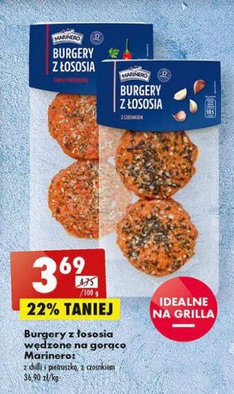 Biedronka Burgery z łososia czosnkiem Marinero oferta