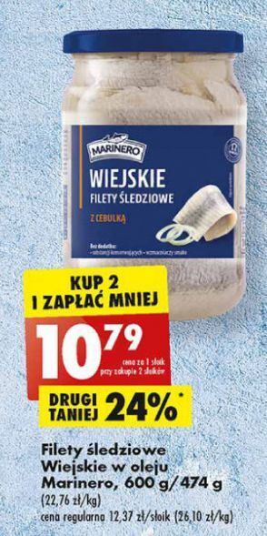 Biedronka Filety śledziowe wiejskie w oleju Marinero oferta