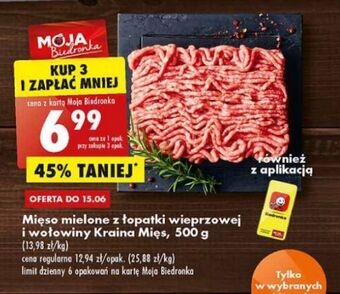 Biedronka Mięso mielone z łopatki wieprzowej i wołowej Kraina Mięs oferta
