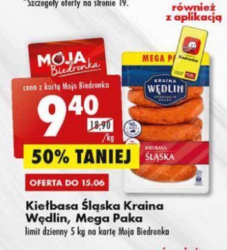 Biedronka Kiełbasa śląska Kraina Wędlin oferta