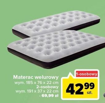 Carrefour Market Materac welurowy 191 x 137 22 cm oferta