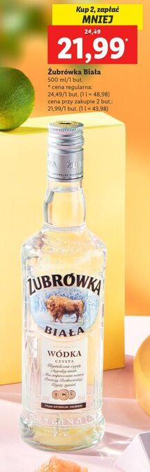 Lidl Wódka Żubrówka Biała oferta