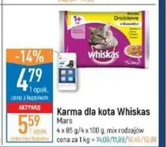 E.Leclerc Karma dla kota Whiskas 4x 85g oferta