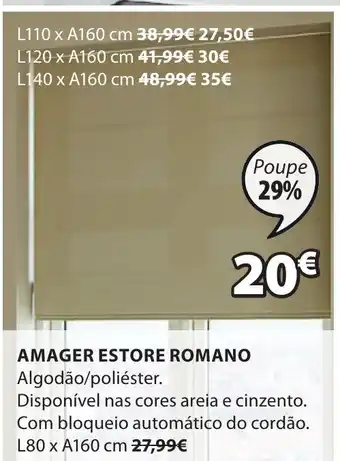 JYSK Amager Estore Romano L80 x A160cm promoção