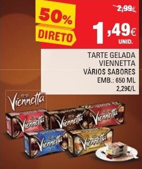 Continente Tarte Gelada Viennetta 650ml promoção