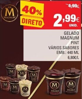 Continente Gelado Magnum Pint 440ml promoção
