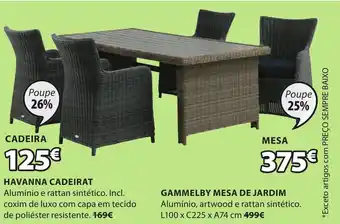 JYSK Gammelby Mesa de Jardim L100xC225xA74cm promoção