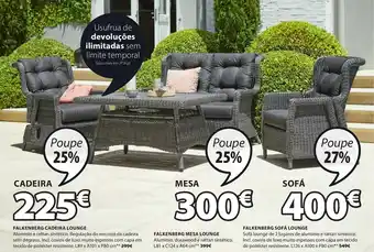 JYSK Falkenberg Mesa Lounge L89 x A101 x P80cm promoção