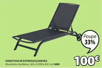JYSK Hanstholm Espreguiçadeira L63 x C200 x A31cm promoção