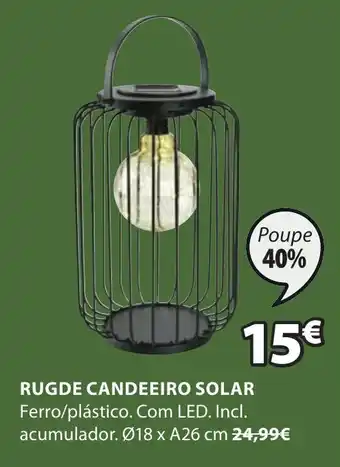 JYSK Rugde Candeeiro Solar 18xA26cm promoção