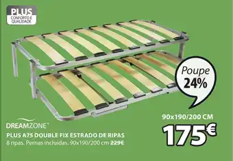 JYSK Dreamzone Plus A75 Double Fix Estrado de Ripas 90x190/200cm promoção