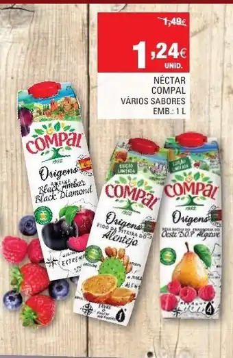 Continente Néctar Compal Vários Sabores 1L promoção