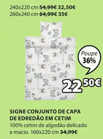 JYSK Signe Conjunto de Capa de Edredão em Cetim 160x220cm promoção