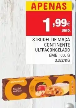 Continente Strudelde Maçã Continente Ultracongelado 600g promoção