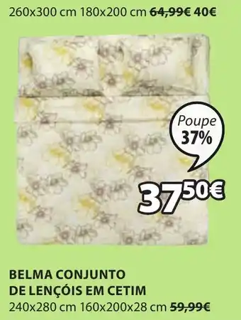 JYSK Belma Conjunto de Lençóis em Cetim 240x280cm 160x200x28cm promoção
