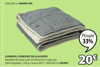 JYSK Sunndal Edredão de Algodão1100g 160x220cm promoção
