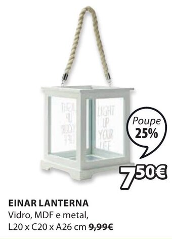 EInar Lanterna L20 x C20 x A26 cm