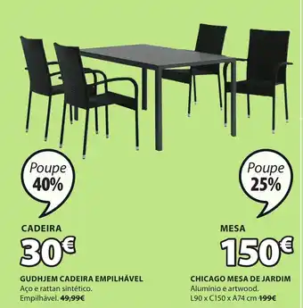 JYSK Chicago Mesa de Jardim L90 x C150 x A74cm promoção