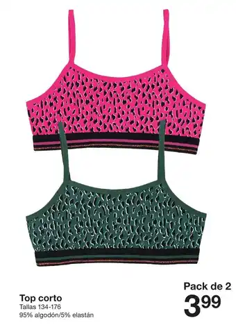 Zeeman Top Corto Tallas 134-176 promoção