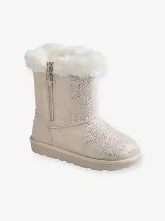 Vertbaudet Botas com pelo, para menina - bege-claro metalizado promoção