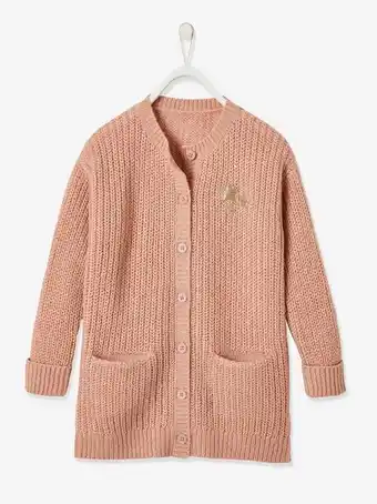 Vertbaudet Casaco comprido com estrelas irisadas, para menina - rosa... promoção
