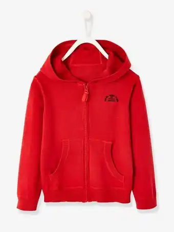 Vertbaudet Casaco com capuz, para menino - vermelho escuro liso promoção