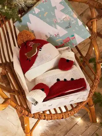 Conjunto de natal, gorro + gola snood + luvas, para bebé,...