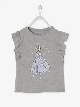 Vertbaudet T-shirt frozen®, com folhos, para criança - cinzento medio... promoção