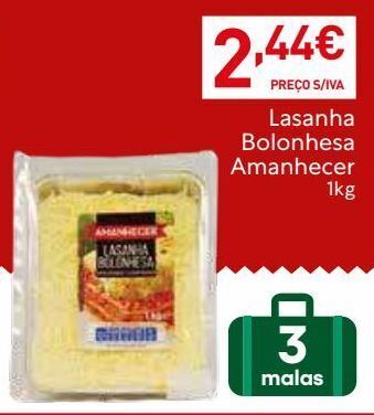 Recheio Lasanha amanhecer promoção