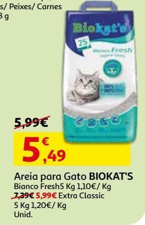 Auchan Areia p/ gato biokat's promoção