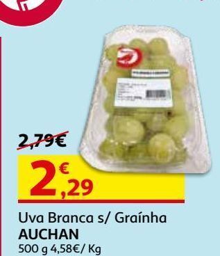 Auchan Uva branca sem grainha auchan:500 g promoção