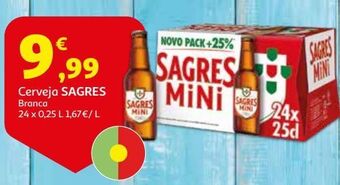 Auchan Cerveja sagres:branca 24x0.25l promoção