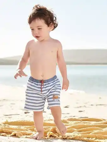 Calções de banho surf, para bebé - azul medio as riscas