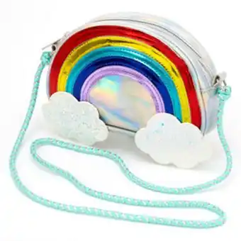 Claire's Claire's club holographic rainbow clouds crossbody bag promoção