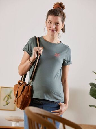 Vertbaudet T-shirt com mensagem, em algodão bio, especial gravidez e... promoção